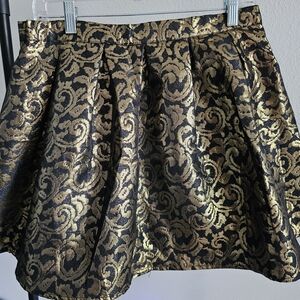NWT Black and Gold Brocade Mini Skirt